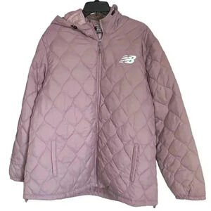 New Balance Women's dusty Rose short quilted puffer coat  sz 3 X